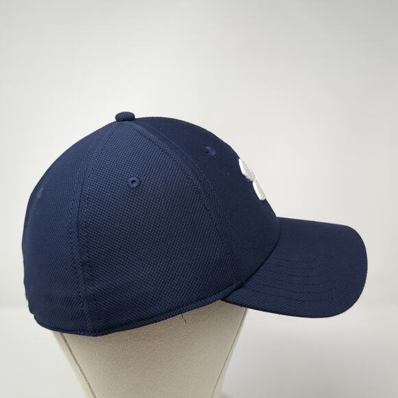 Under Armour Fitted Baseball Cap Blue XL Embroidered Vented Holes Classic Fit - Picture 5 of 9